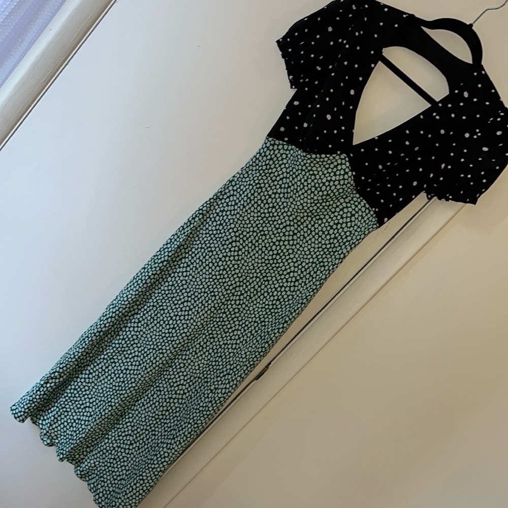 re:named mixed media midi dress
